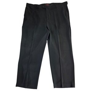 Covington Dress Pants Black Flat Front Comfort Fit‎ Career Casual 44x30
